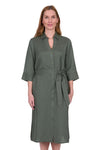 'Sasha' Linen Shirt Dress - Green