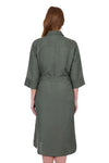 'Sasha' Linen Shirt Dress - Green