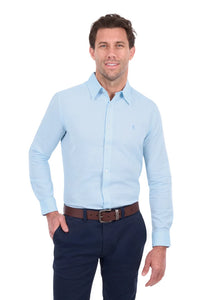 TC Mens TC Linen Longsleeve Shirt - Light Blue Marle