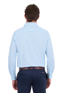 TC Mens TC Linen Longsleeve Shirt - Light Blue Marle