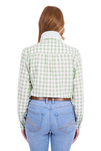 'Dimity' Linen Long Sleeve Shirt - Mint/White