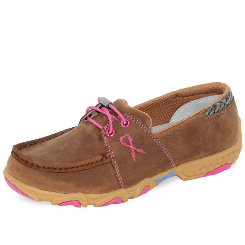 Cellstretch Elastic Tie Slip On Mocs - Pink Ribbon