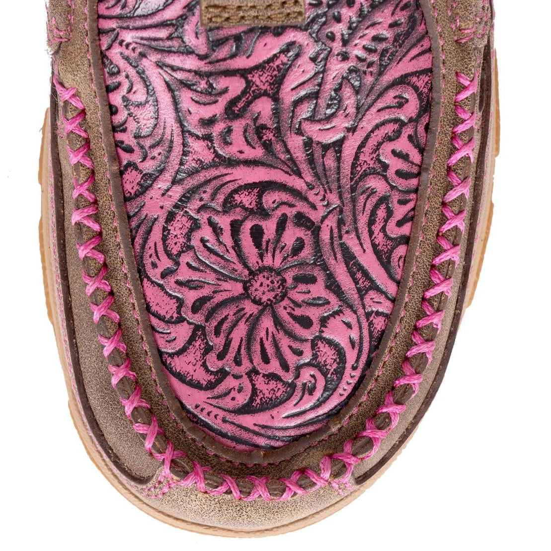 Women's Pink Tooled Cellstretch Slip On Mocs