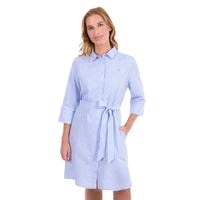 'Bea' Shirt Dress - Blue/White Stripe