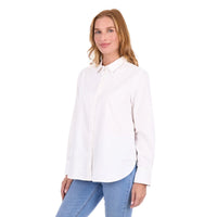 'Elvie' Linen Longsleeve Shirt - White