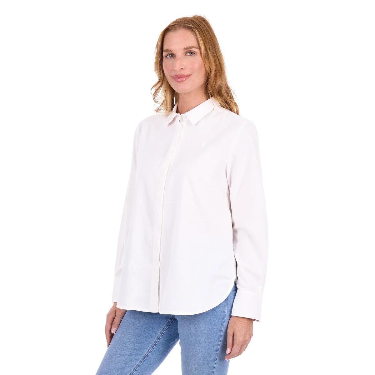 'Elvie' Linen Longsleeve Shirt - White
