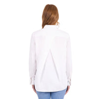 'Elvie' Linen Longsleeve Shirt - White
