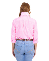 'Penny' Longsleeve Shirt - Rose Pink/White