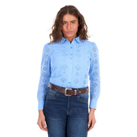 'Fleur' Longsleeve Shirt - Cornflower Blue