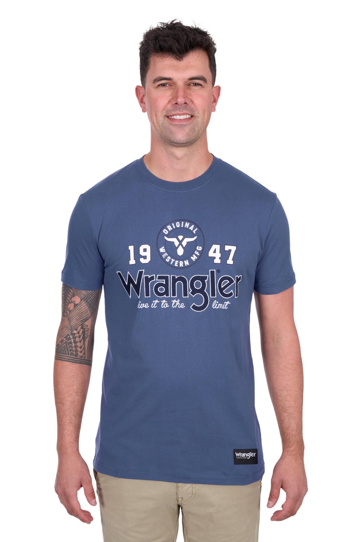 'Michael' Short Sleeve Tee - Denim Blue