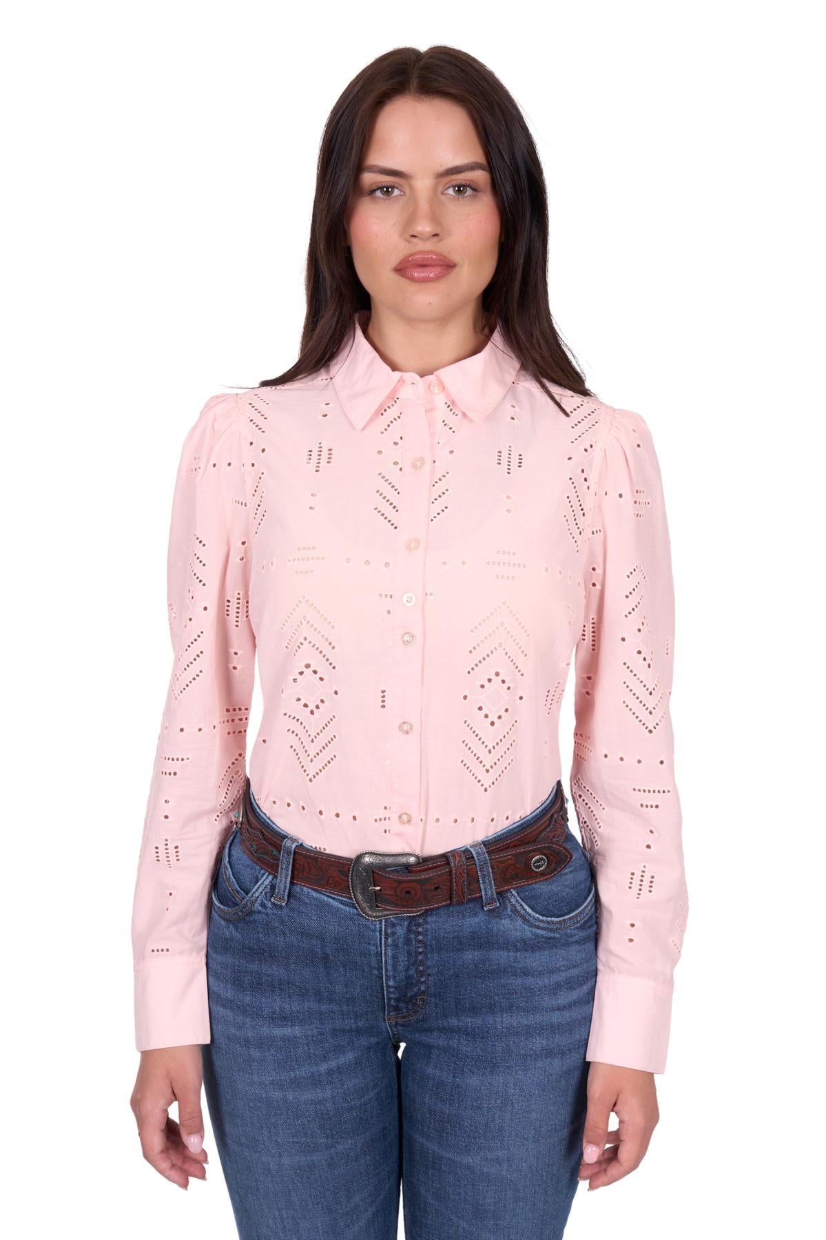 'Lilly' Print Long Sleeve Shirt - Pink