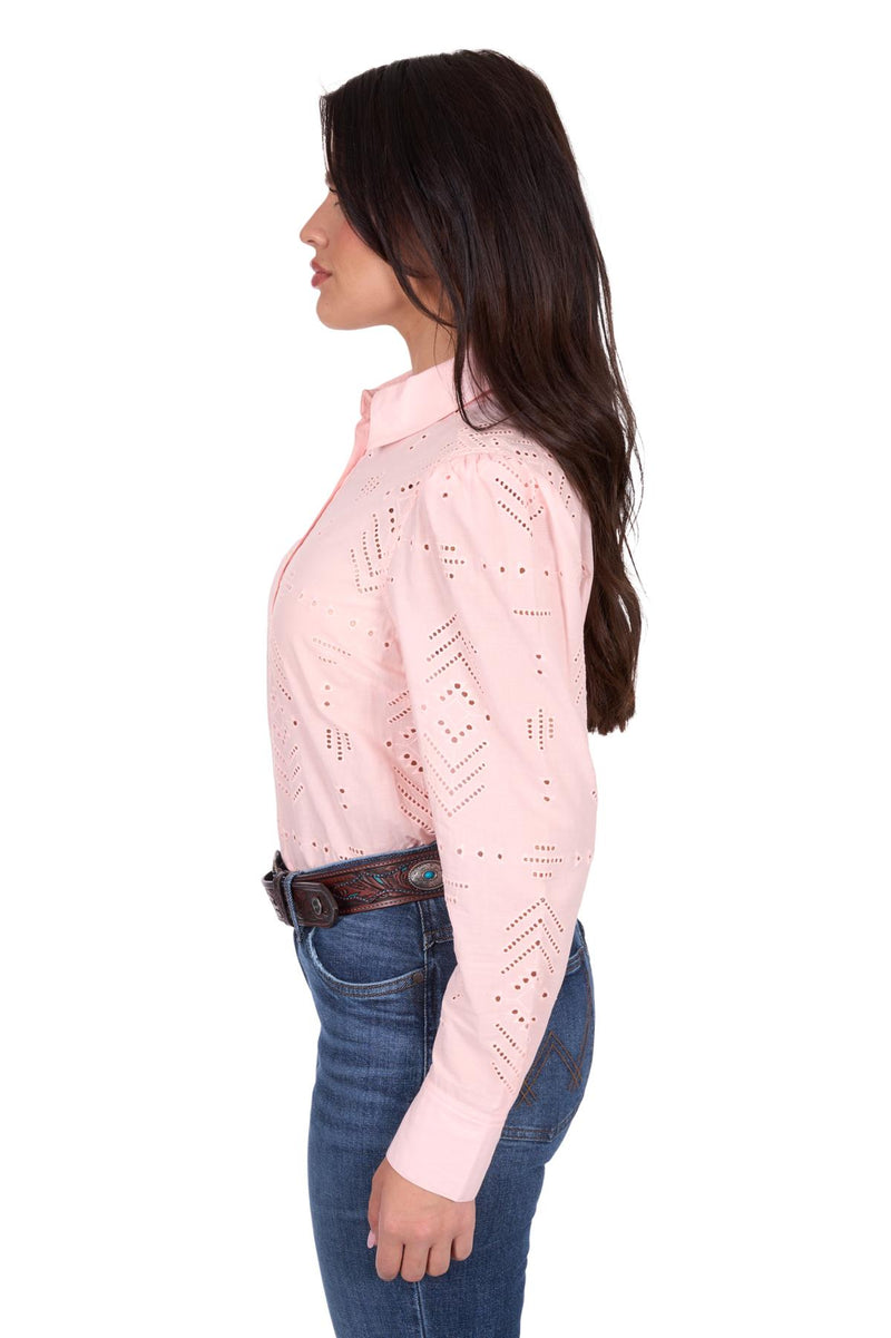 'Lilly' Print Long Sleeve Shirt - Pink