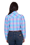 'Emily' Long Sleeve Check Shirt - Blue