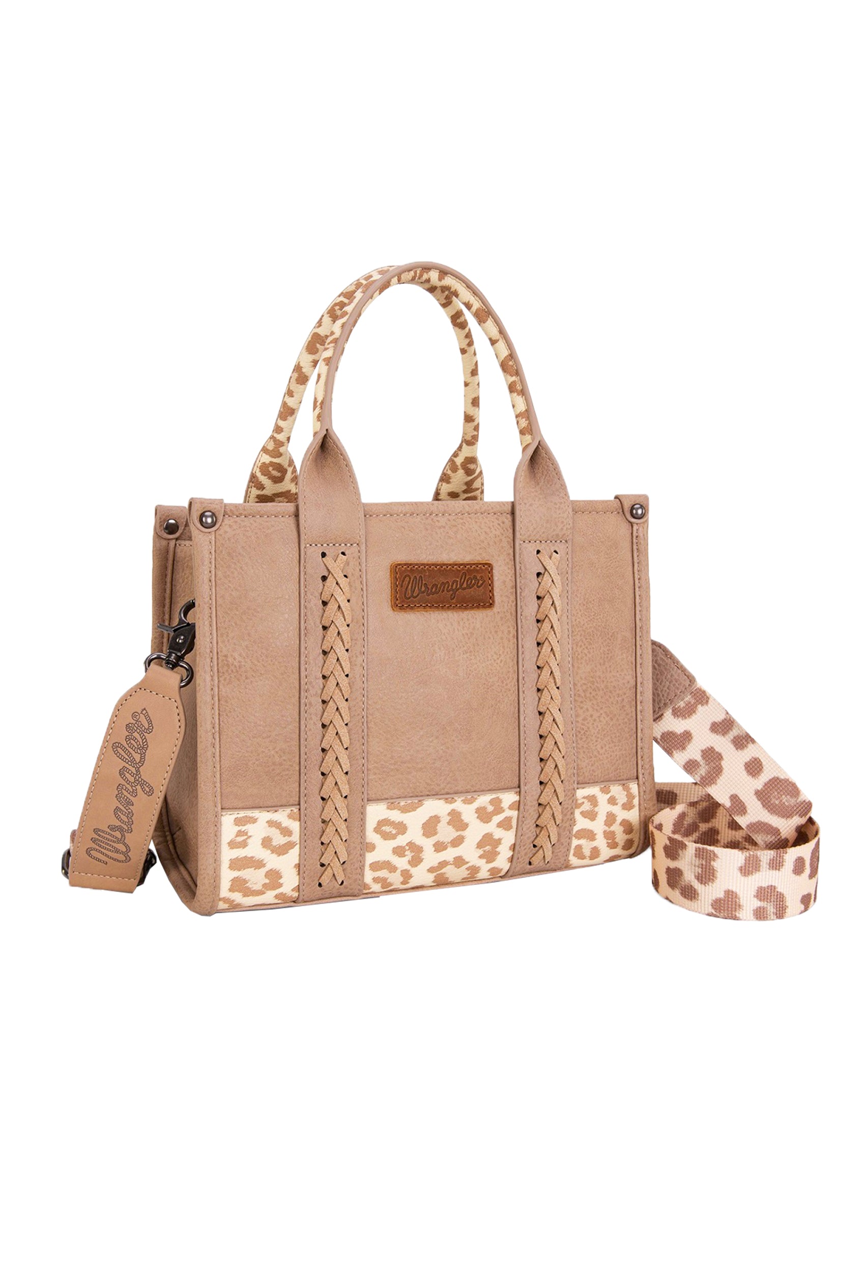 Wrangler Leopard Print Crossbody Bag - Taupe
