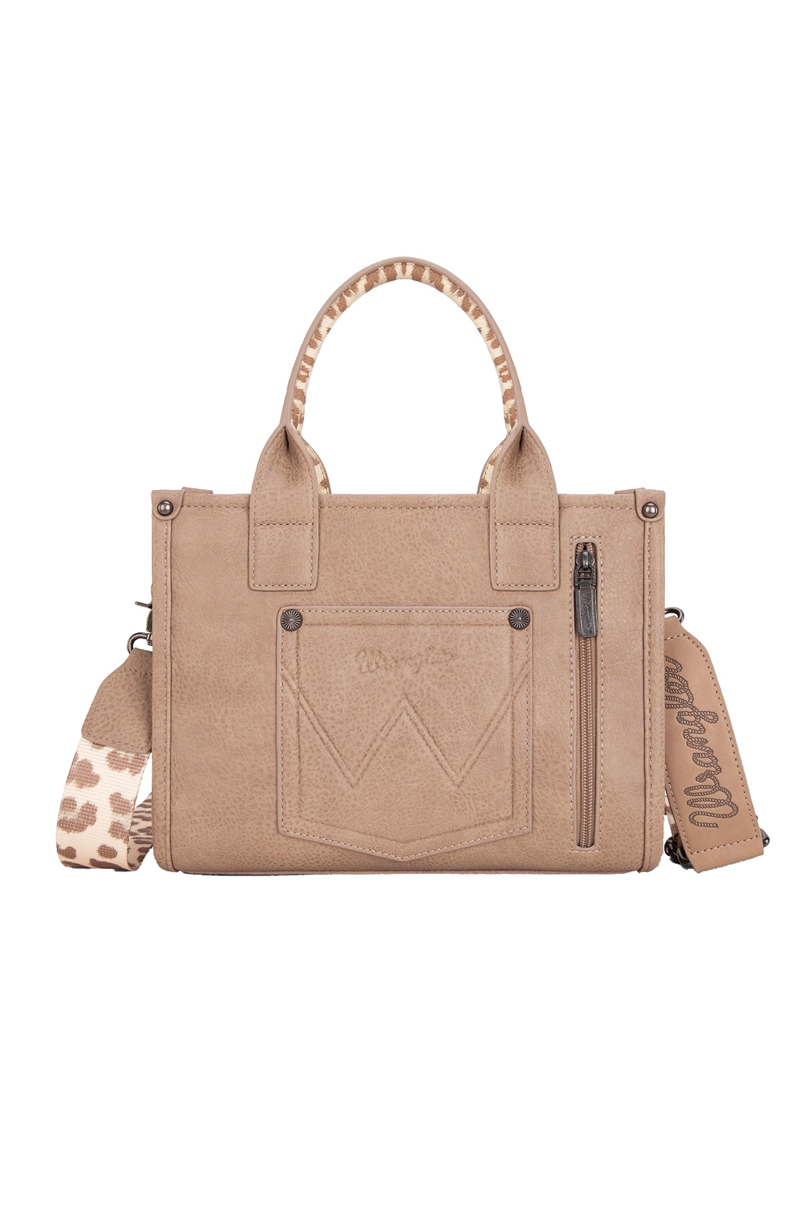 Wrangler Leopard Print Crossbody Bag - Taupe