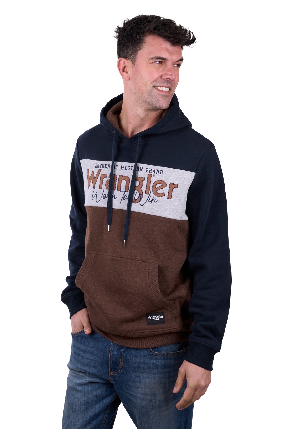 'Paul' Hoodie - Navy/Brown