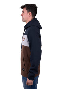 'Paul' Hoodie - Navy/Brown