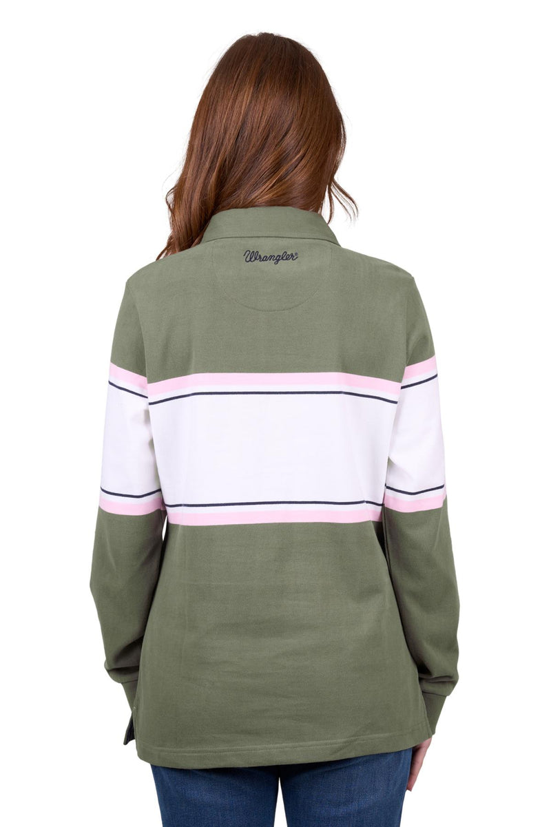'Eliza' Stripe Rugby - Olive