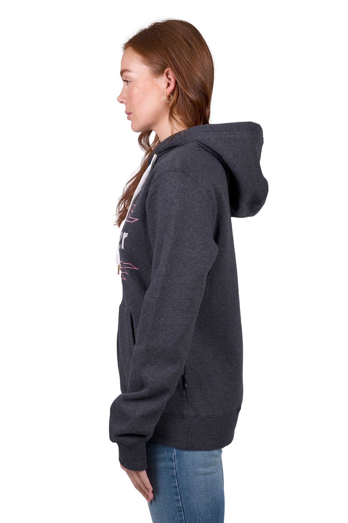 'Lola' Zip Through Hoodie - Charcoal