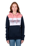 'Mindy' Pullover Hoodie - Navy/Pink