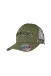 'Petra' High Profile Ponytail Trucker Cap - Olive