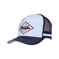 'Hank' High Profile Trucker Cap - Navy/Light Blue