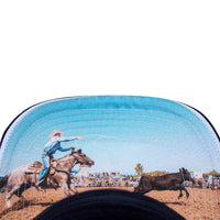 'Hank' High Profile Trucker Cap - Navy/Light Blue