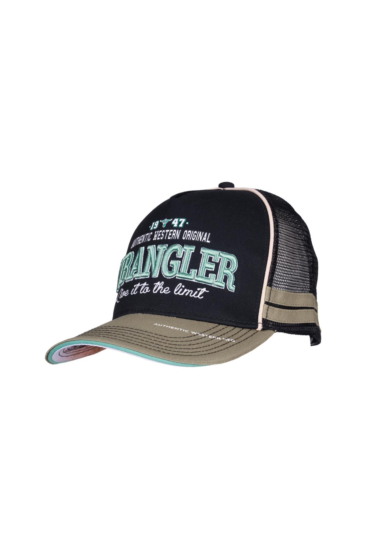 'Layton' High Profile Trucker Cap - Black/Sage