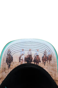 'Layton' High Profile Trucker Cap - Black/Sage