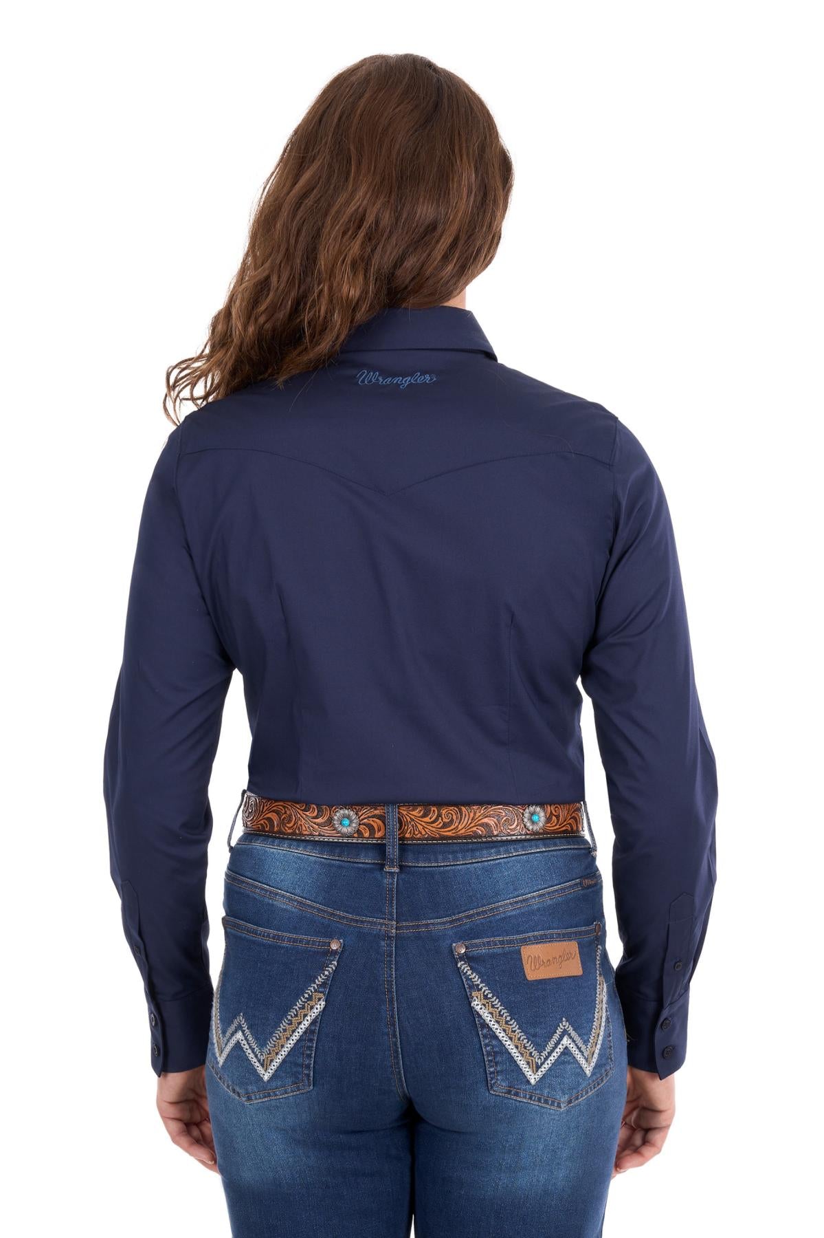 'Hazel' Longsleeve Shirt - Navy