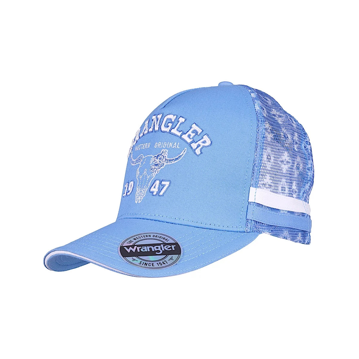 'Lilly' High Profile Trucker Cap - Light Blue