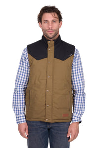 Mens 'Ruben' Vest - Dark Tan/Black