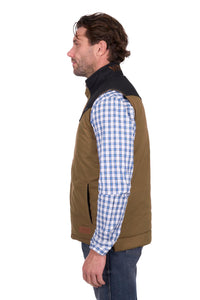 Mens 'Ruben' Vest - Dark Tan/Black