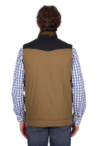 Mens 'Ruben' Vest - Dark Tan/Black