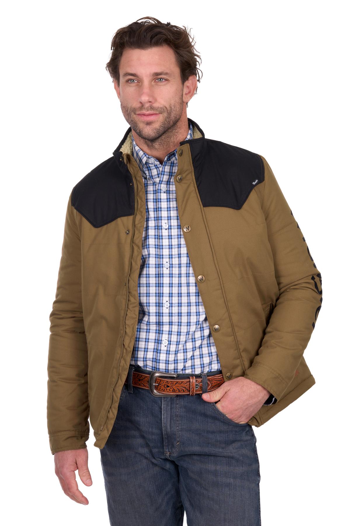Mens 'Ruben' Jacket - Dark Tan/Black