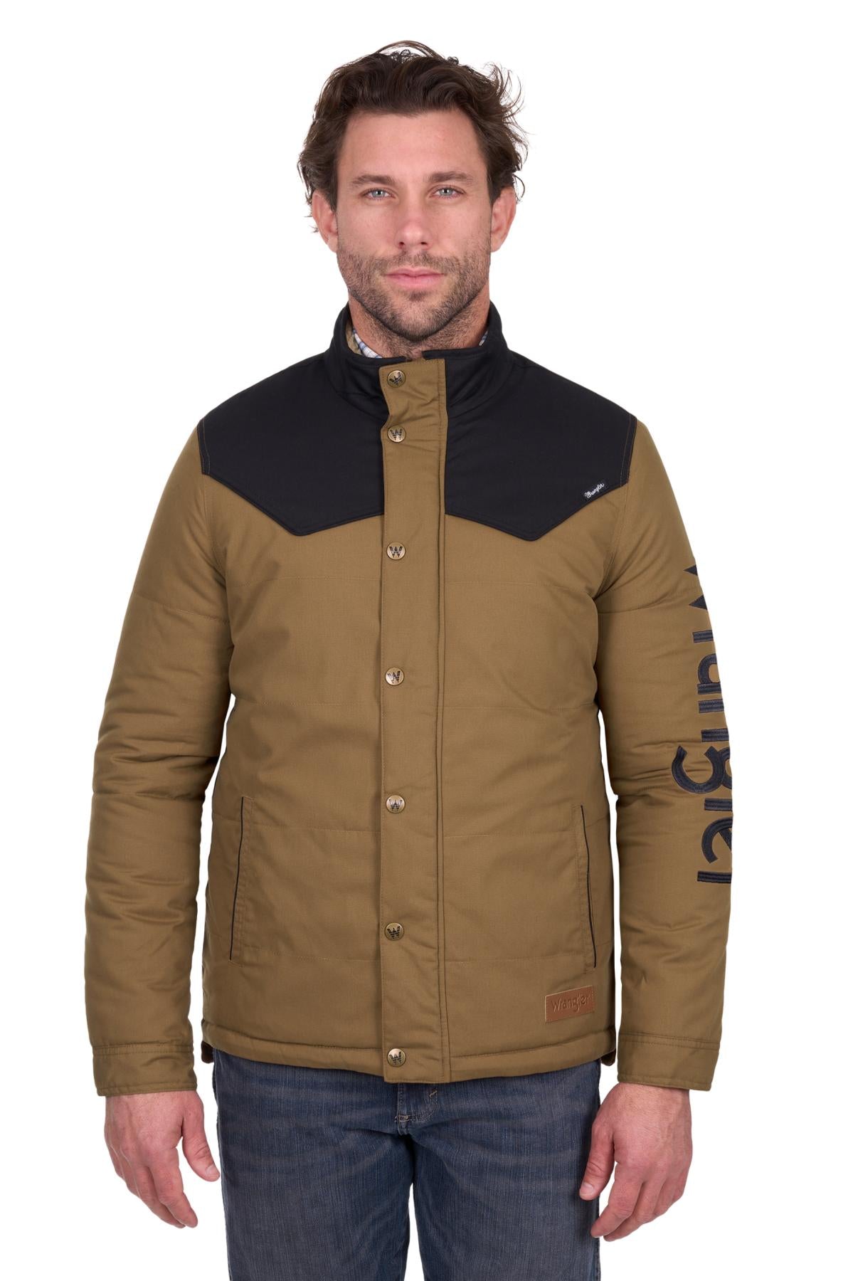 Mens 'Ruben' Jacket - Dark Tan/Black