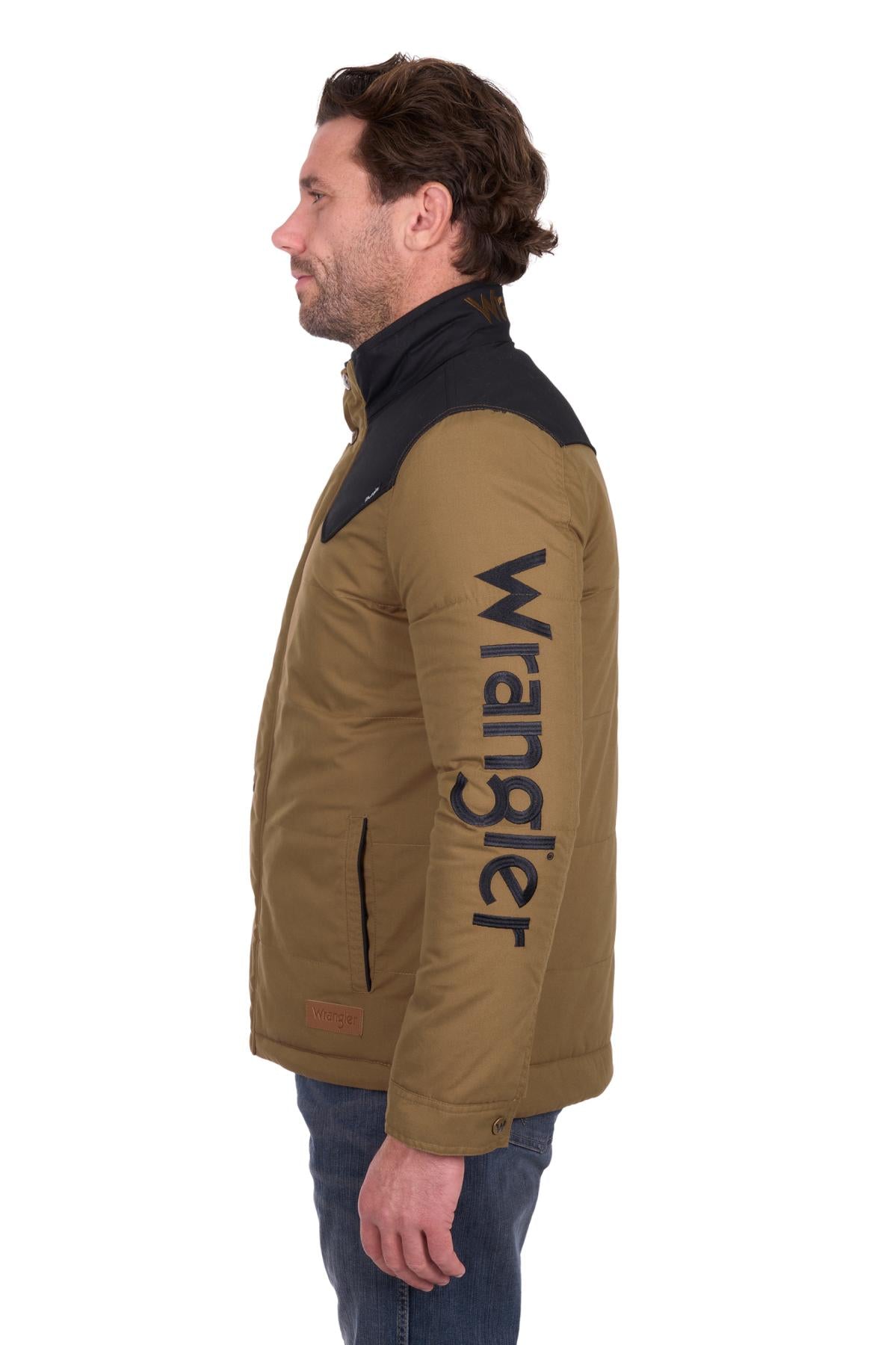 Mens 'Ruben' Jacket - Dark Tan/Black