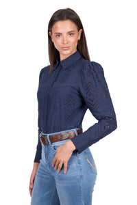 'Lilly' Longsleeve Shirt - Navy