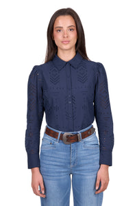 'Lilly' Longsleeve Shirt - Navy