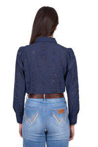 'Lilly' Longsleeve Shirt - Navy