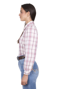 'Henley' Longsleeve Shirt - Ivory/Pink