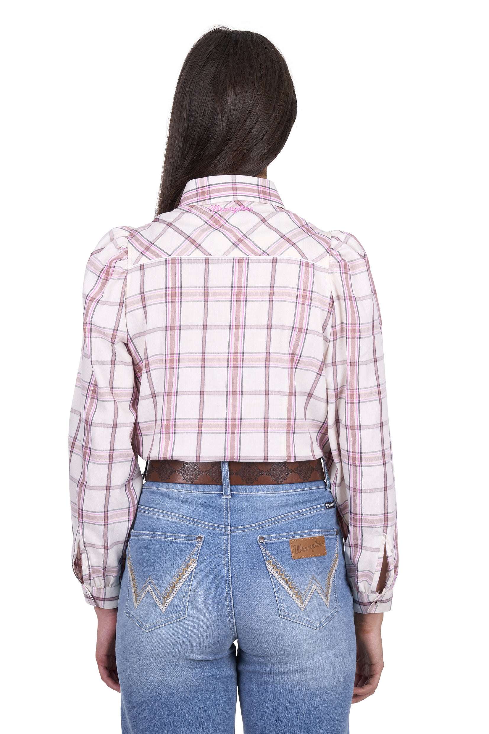 'Henley' Longsleeve Shirt - Ivory/Pink