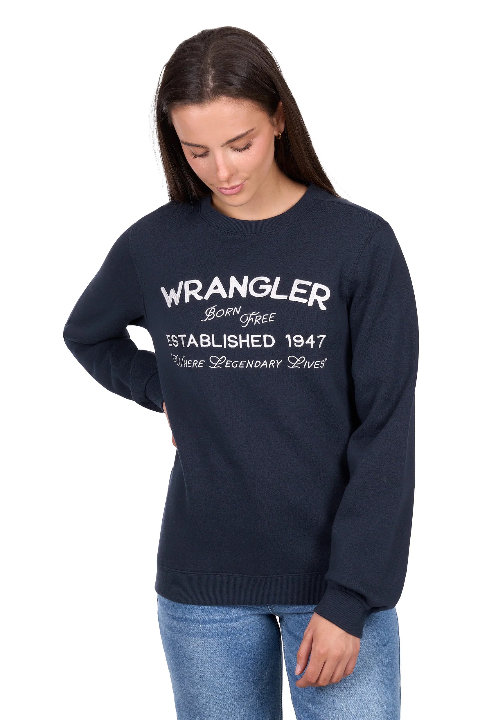 'Bella' Crew Neck Jumper - Navy