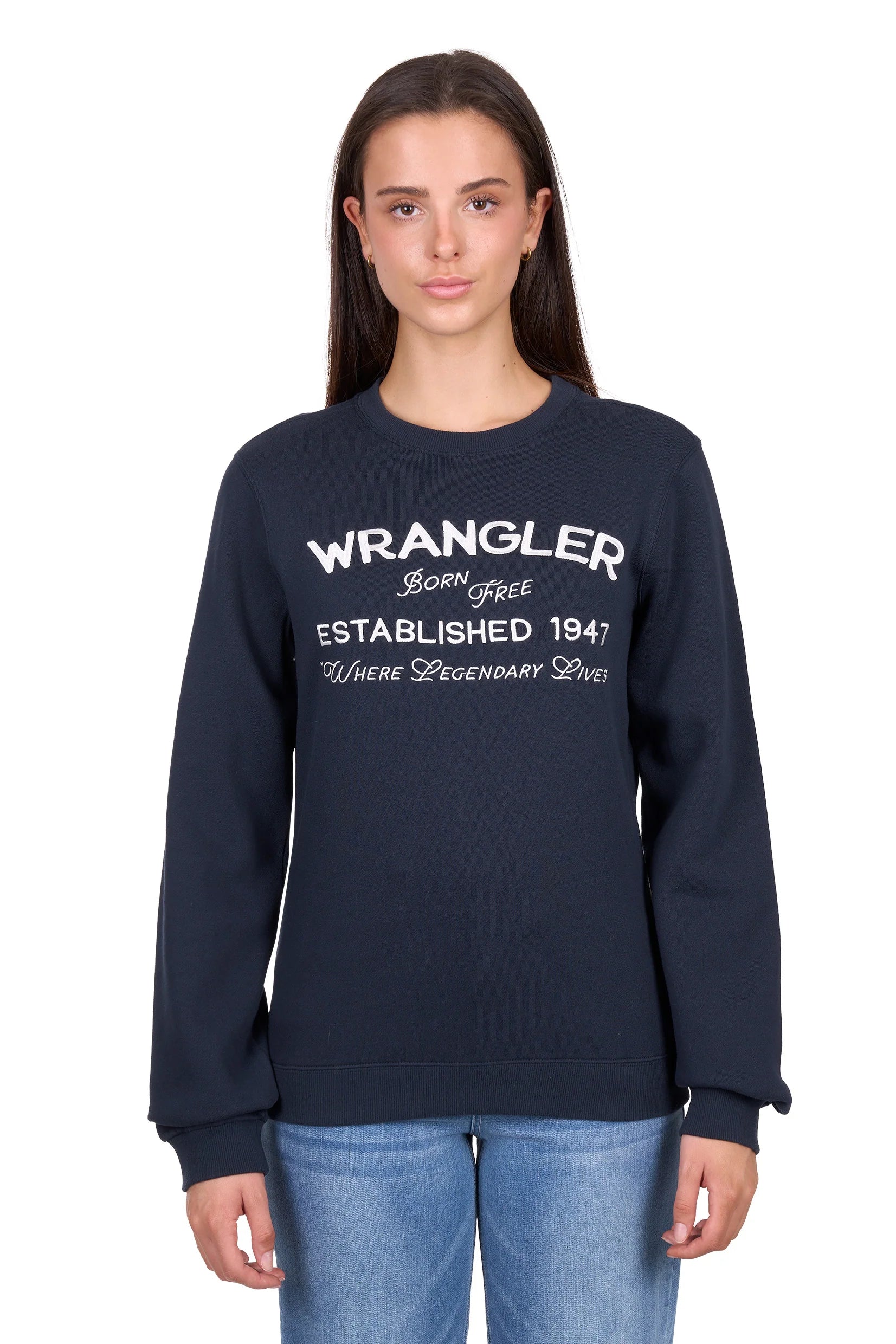 'Bella' Crew Neck Jumper - Navy
