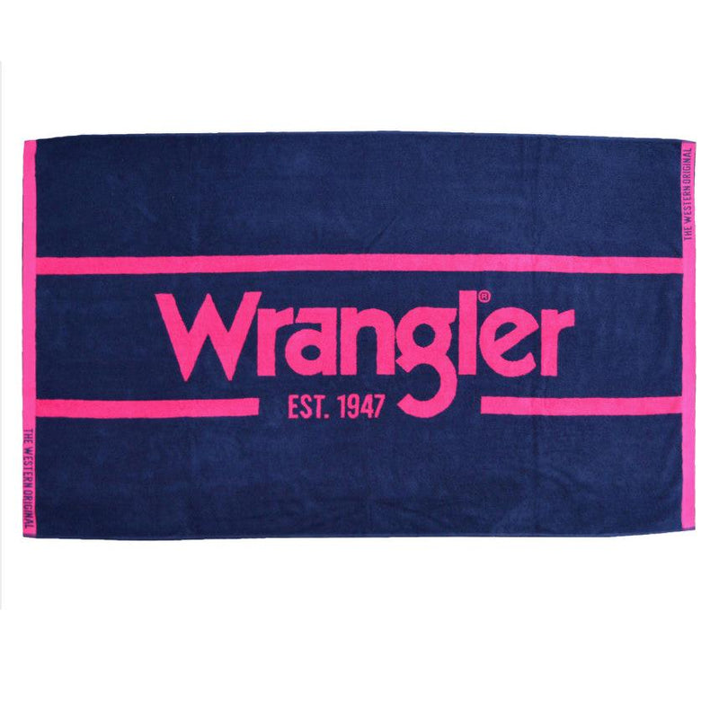 Wrangler Signature Towel - Navy & Pink