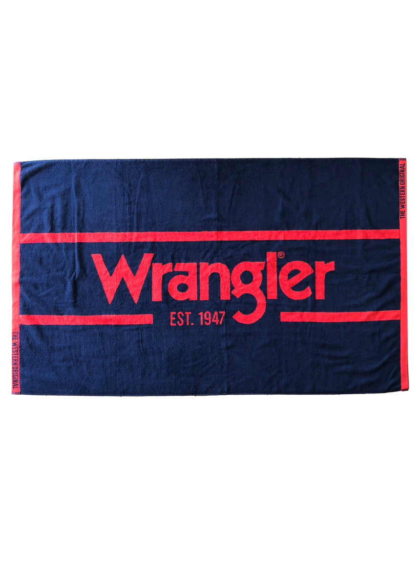 Wrangler Signature Beach Towel - Navy/Red