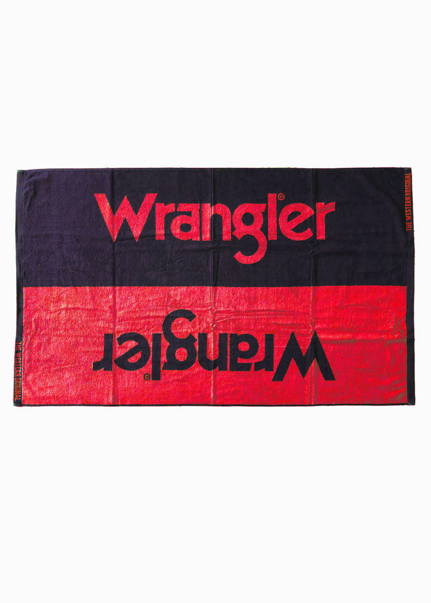 Wrangler Logo Beach Towel - Navy/Red