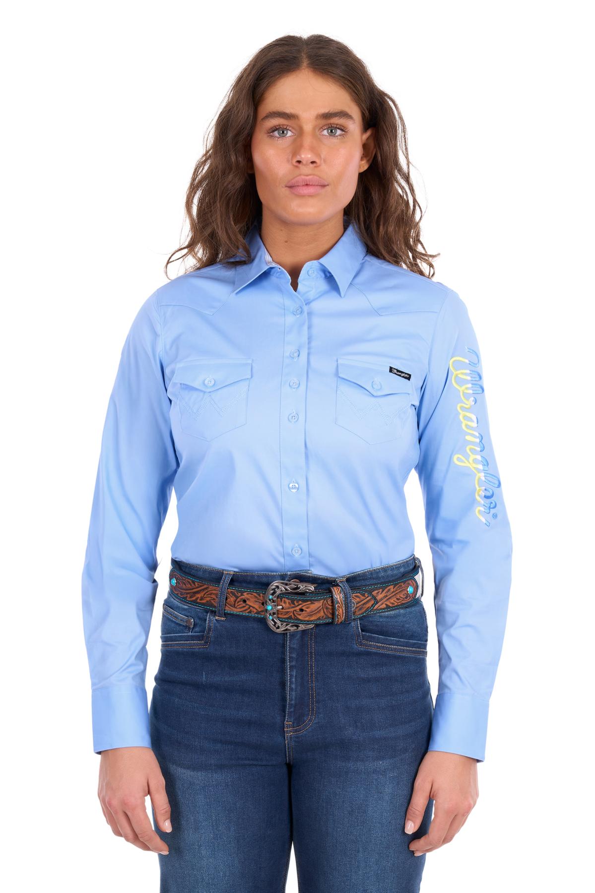 'Hazel' Logo Longsleeve Shirt - Blue