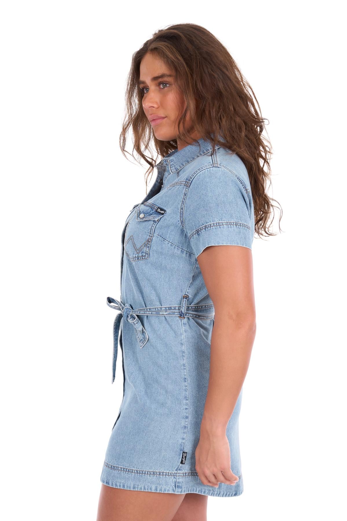 'Marla' Short Sleeve Denim Dress