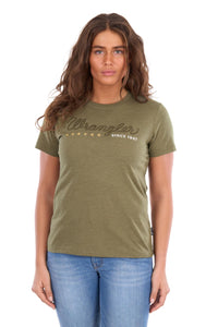 'Lucy' Wrangler Tee - Khaki Marle